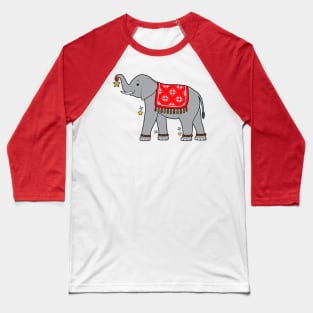 Elephant Dressed for the Holidays Baseball T-Shirt